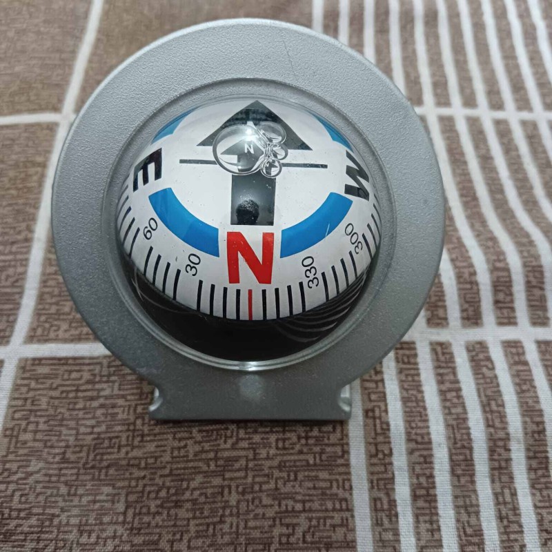 Picture of Waterproof Vehicle Boat Car Truck Navigation Ball 3D Compass ABS White Color 1 Piece-Silver