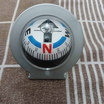 Picture of Waterproof Vehicle Boat Car Truck Navigation Ball 3D Compass ABS White Color 1 Piece-Silver