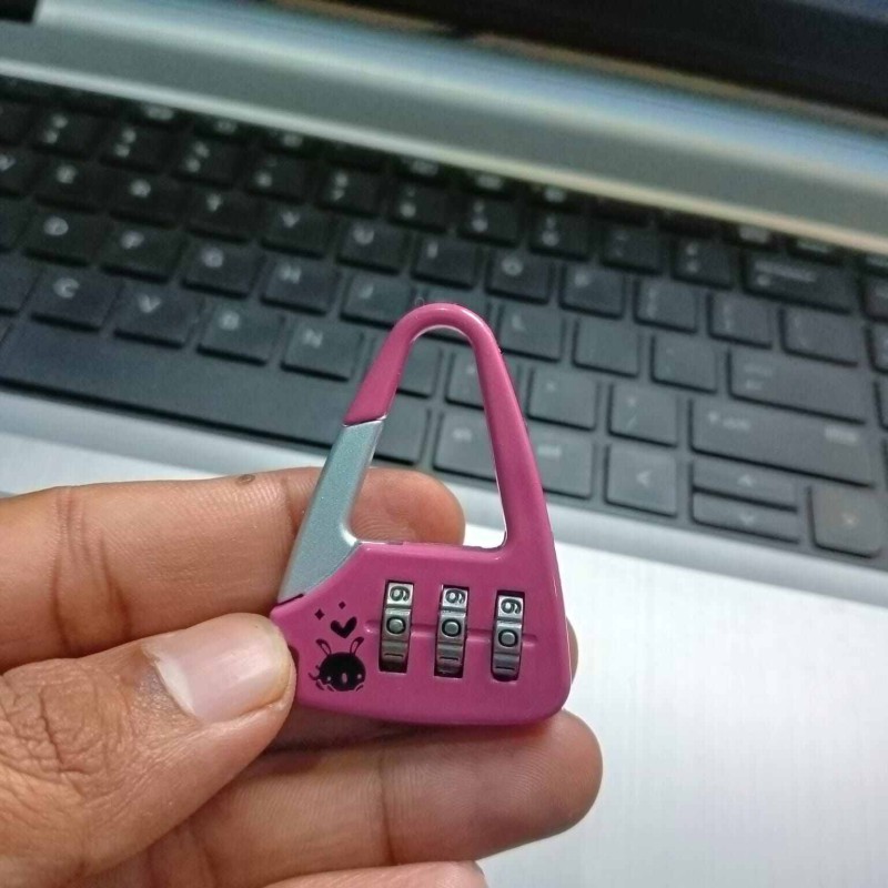 Picture of Premium Quality - 3 Digit Combination Padlock, 3.5mm Shackle, Zinc Alloy Padlock Pink - Modern - Choice Expression - Understated Sophistication-Pink