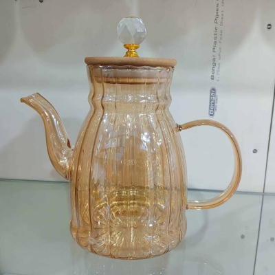 Picture of golden color Cold Kettle Hot and Cold Water Jug Cup Transparent Heat-resistant Pitcher  Juice Water Pot-Gold