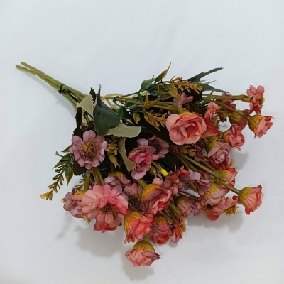 Picture of 2Pc Small Artificial Flower  stick Home Wedding Decor, Make Your Life be Full of Beautiful Vitality, Good Memories Light Champagne Pink-Pink