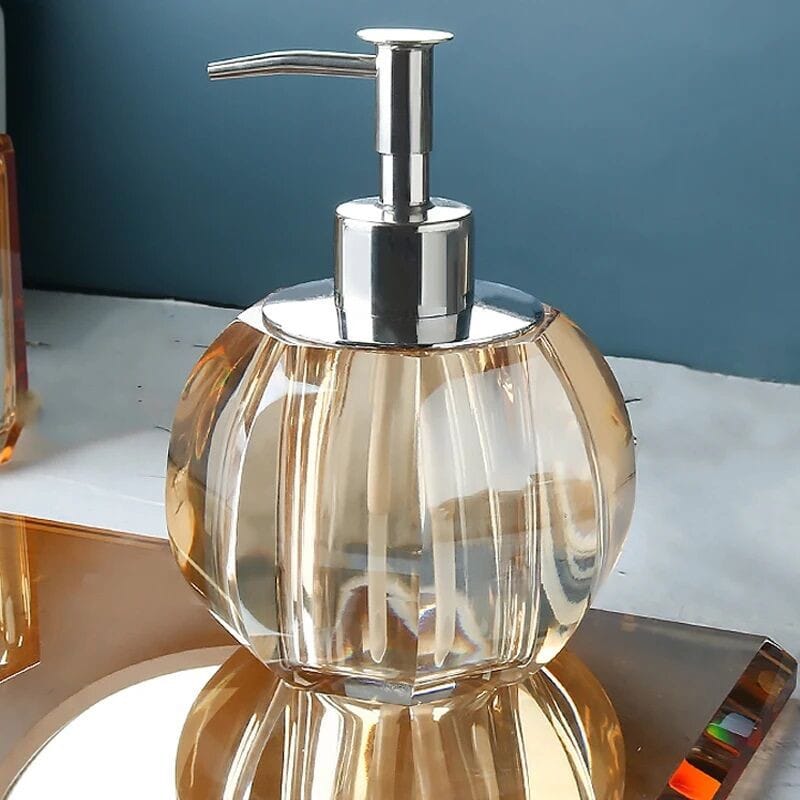 Picture of Crystal light luxury bathroom decoration hand washing body soap bottle shampoo water filling empty bottle tray aromatherapy set-Gold