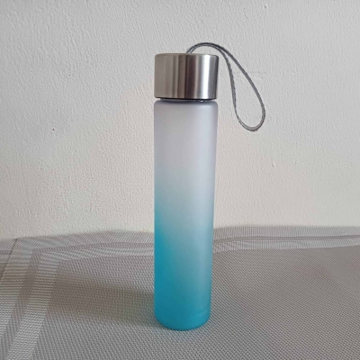 Picture of 1pc 300ml  capacity Dable gradient PC water bottle, for home and travel outdoor use-Multicolor