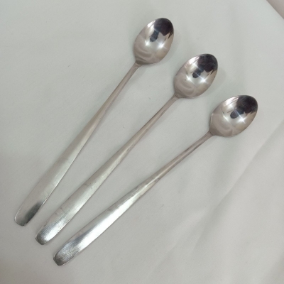Picture of 6 pcs stainless steel long hundle pickling spoon silver colour  8 inch long-Silver