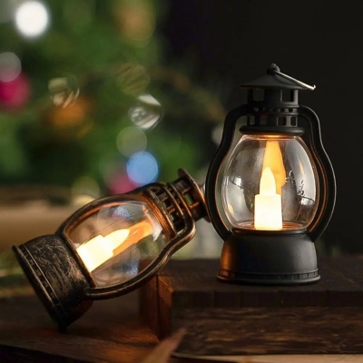 Picture of Retro Style Hanging Hook Design LED Candle Light Plastic Romantic Mini Desktop LED Lantern Party Prop Night Light for Home-Multicolor