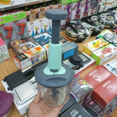 Picture of Refined Taste - Push Chopper Plastic Vegetable Chopper Cutter, Vegetable Push Chopper for Kitchen, 3 Sharp Stainless Steel Blades,-Multicolor