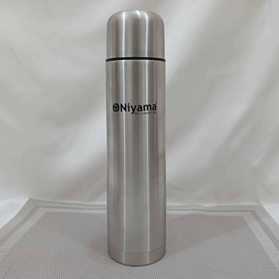Picture of Stainless steel 1000ml Bullet Vacuum Thermos Flask hot and cool with a cleaning Brush-Silver