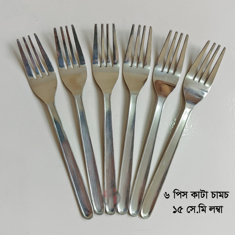 Picture of Rosy 12 pcs Stainless steel Tea and fork spoon silver for kitchen 15cm long best spoon for House, Kitchen, Travel, restaurant  etc-Silver
