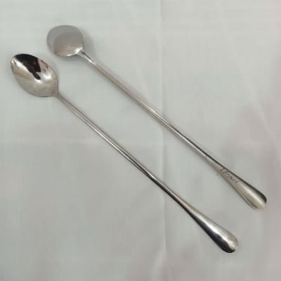 Picture of long hundle  spoon 6pcs  heavy long hundle pickle spoon silver color spoon carry design spoon 24 cm long pickle spoon-Silver