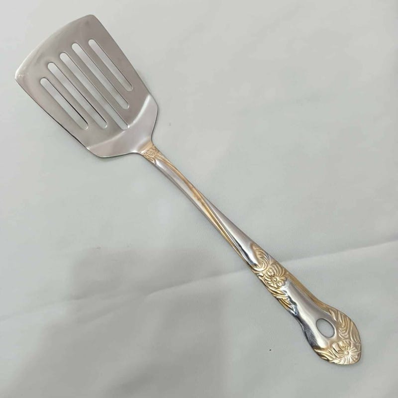 Picture of 1 pcs stainless steel spatula spoon golden design heavy quality-Silver