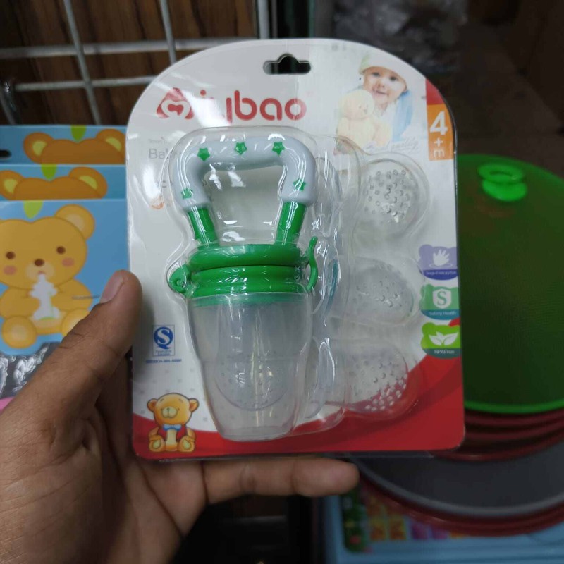 Picture of New Baby Food Feeder Soother Tether for Eating Fresh Fruit Vegetables Meat (Extra 3 Nipple)-Multicolor