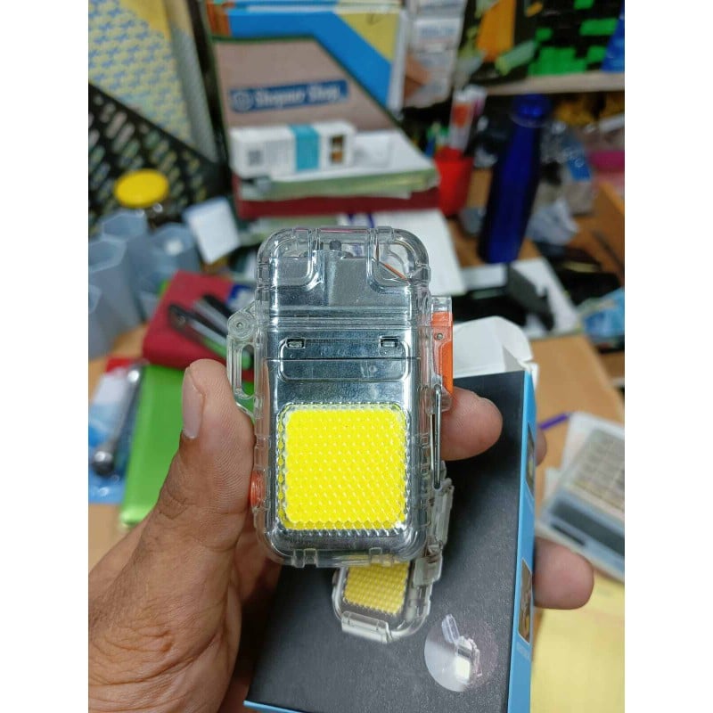 Picture of Arc Lighter, Electric Arc Lighter Portable 3 Lighting Modes Multifunctional IP56 Waterproof Win Proof Practical Powerful for Life Ignition-Multicolor