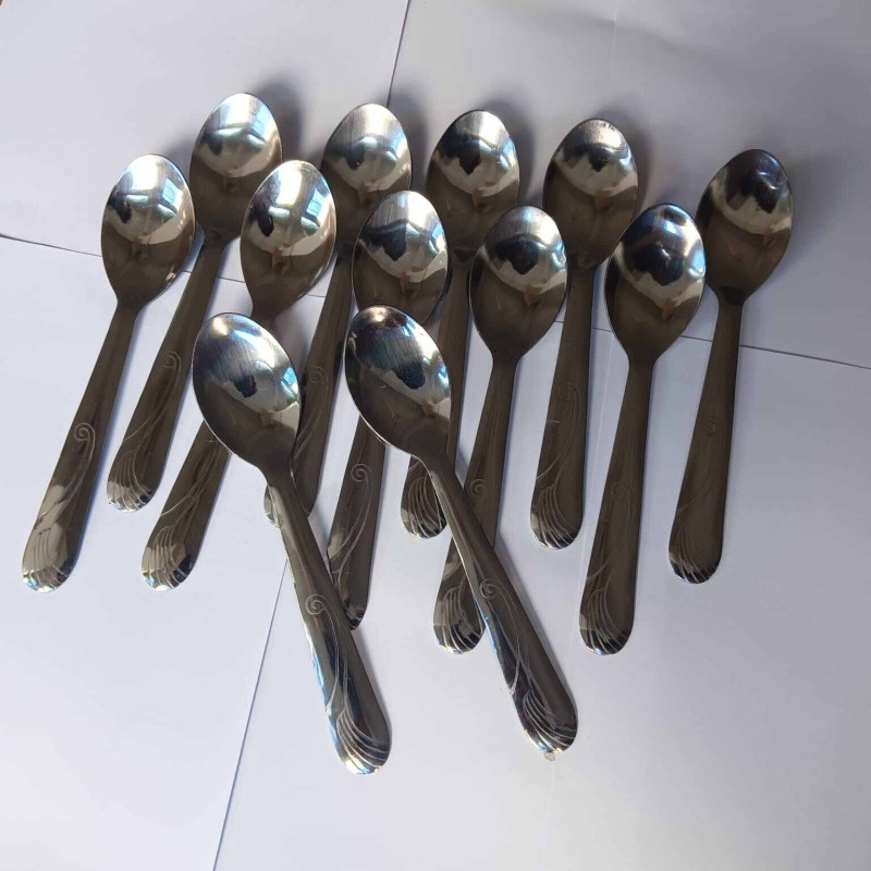 Picture of Nova Black Berry 12 pcs Stainless Steel Sugar Spoons Mini Tea Coffee Teaspoon-Silver