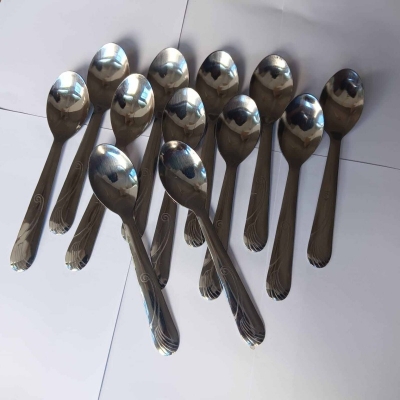 Picture of Nova Black Berry 12 pcs Stainless Steel Sugar Spoons Mini Tea Coffee Teaspoon-Silver