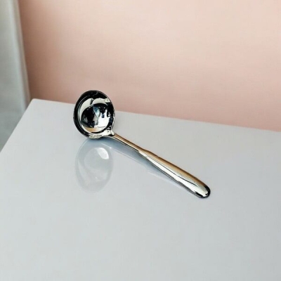 Picture of 7-Inch Soup/Dal Serving Spoon - Stainless Steel, Big Sup Design, Mirror Polish Finish - Perfect for Cooking and Serving - Durable Silver Utensil - 1 Piece-Silver