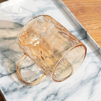 Picture of Hand made single wall glass tumblers coffee borosilicate glass coffee tea mug golden color-Gold