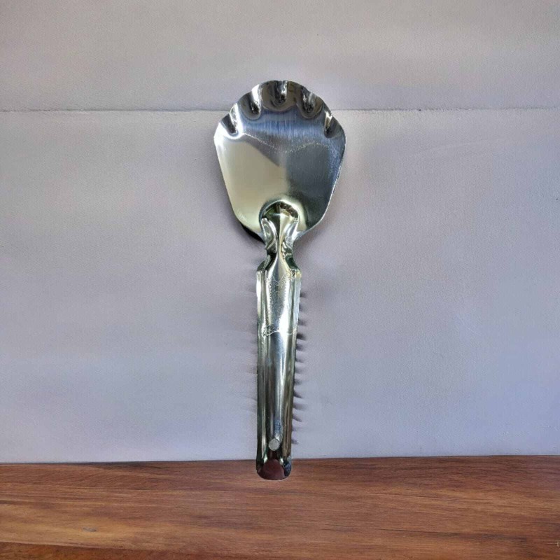 Picture of 23cm Stainless Steel Serving Spoon for Rice & Vegetables, Kitchen Tool in Silver-Silver