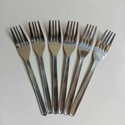 Picture of Rosy 24 pcs Stainless steel Tea and fork spoon silver for kitchen 15cm long best spoon for House, Kitchen, Travel, restaurant  etc-Silver
