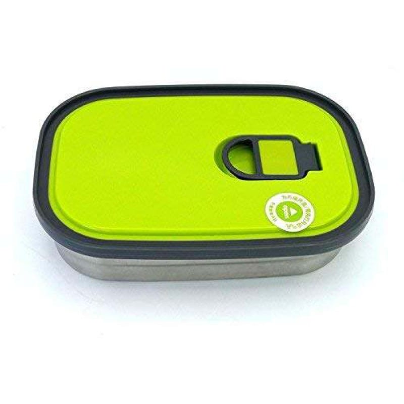 Picture of 1 pcs 1.1L Rectangle Stainless Steel Food Container lunch box for outdoor-Silver
