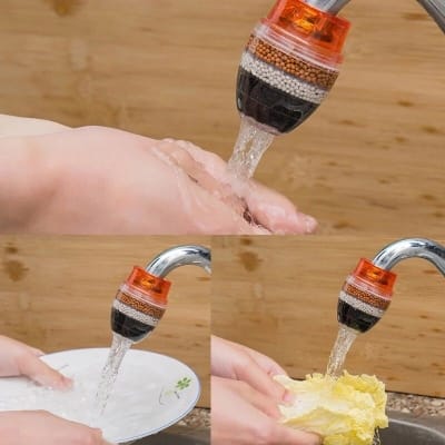Picture of 1 pcs 5-layers Purifier Tap Filter Water Saving Kitchen Faucet Bubbler Activated Carbon Filtration Shower Head Nozzle Cleaning Filters-Multicolor