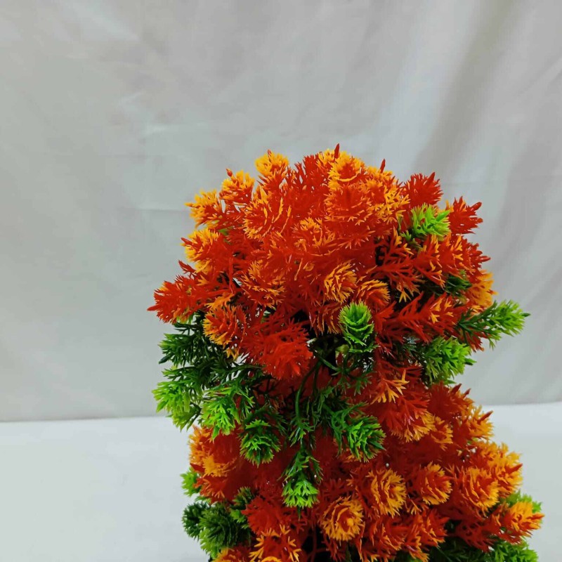 Picture of Office Table Decoration: 2 Heads, Multiple Color Flower Artificial Bonsai Tree with Plastic Vases, Gram Beauty Flower Included-Multicolor