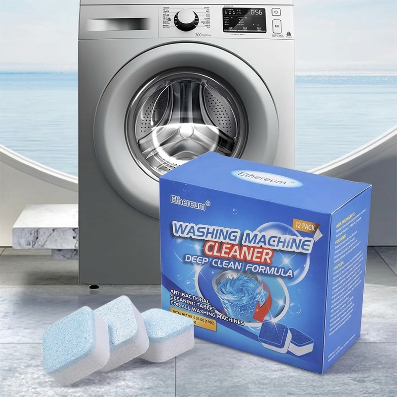 Picture of 12 Tabs Washing Machine Mini Vacuum Cleaner Tablets Washing Machine Cleaning Descaling Detergent Vibrant Board Cleaning Products-Multicolor