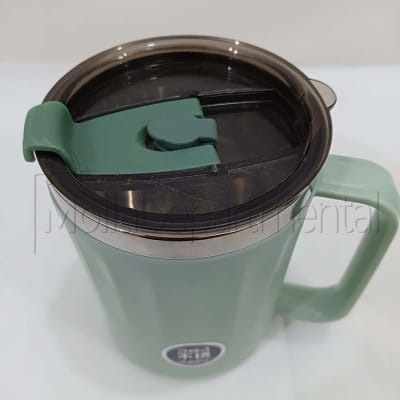 Picture of Arham Thermos Stainless Steel Vacuum for hot and Cold Beverages with Lid Handle (400 ml) (Blue) Stainless Steel Coffee Mug  (400 ml)-Green