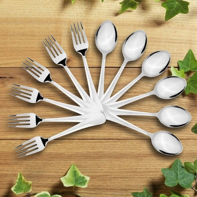 Picture of 12pcs Stainless Steel  Spoons Mini Coffee Teab & fork spoon 15cm-Silver