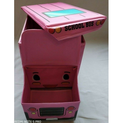 Picture of Toy Storage Ottoman Kids Toy Books play box Bedroom Stool Car Folding Chest Seat-Multicolor