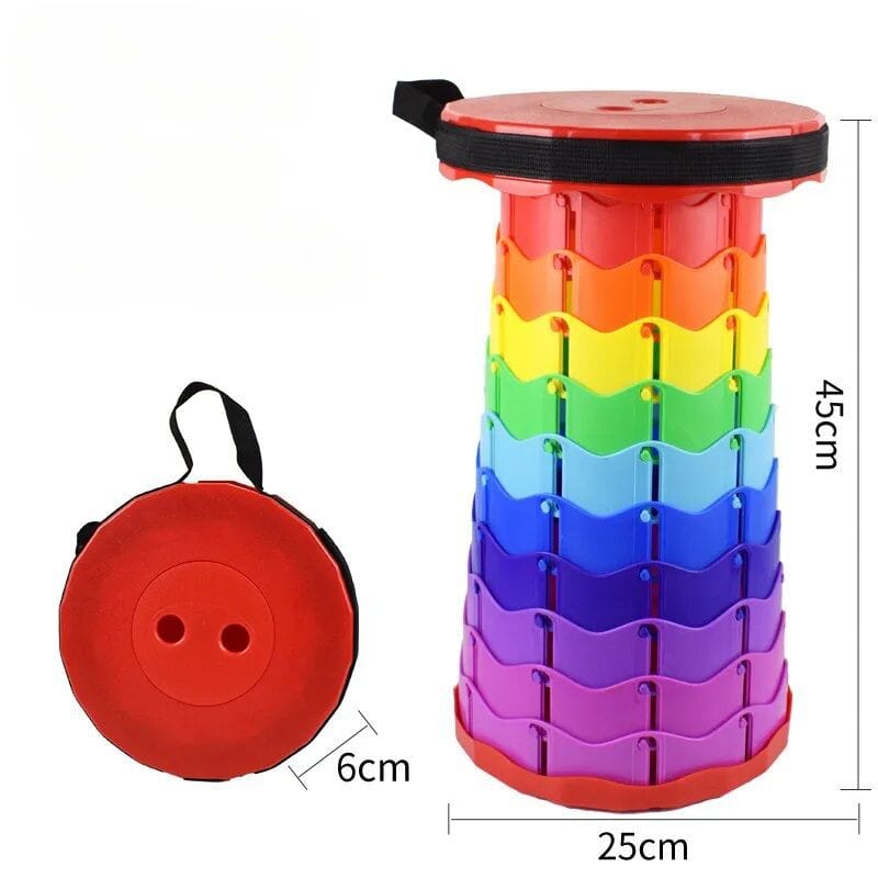 Picture of 1 pcs Portable Chair Adjustable Retractable Folding Stool Colorful with Storage Bag Easy Carrying Suitable for Fishing, Traveling, Hiking-Multicolor