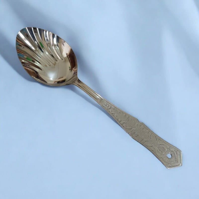 Picture of Rosy Kitchen Spoon: Stainless Steel, 10 Inch Serving Spoon. Silver with Mirror Polish Finish, Designed for Cooking and Serving. Elegant and Versatile for Kitchen Use.-Silver