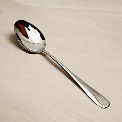 Picture of 10.2-Inch Stainless Steel Heavy Curry Serving Spoon - Mirror Polish Finish, Perfect for Cooking and Serving Curries - Durable Silver Utensil - 1 Piece-Silver