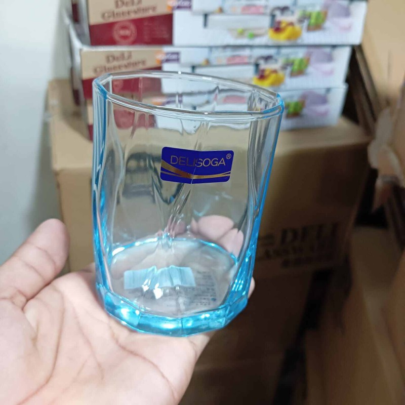 Picture of Deli Glass Tumbler in Blue Color (Set of 6pcs) 300ml JS5181-2B-Blue