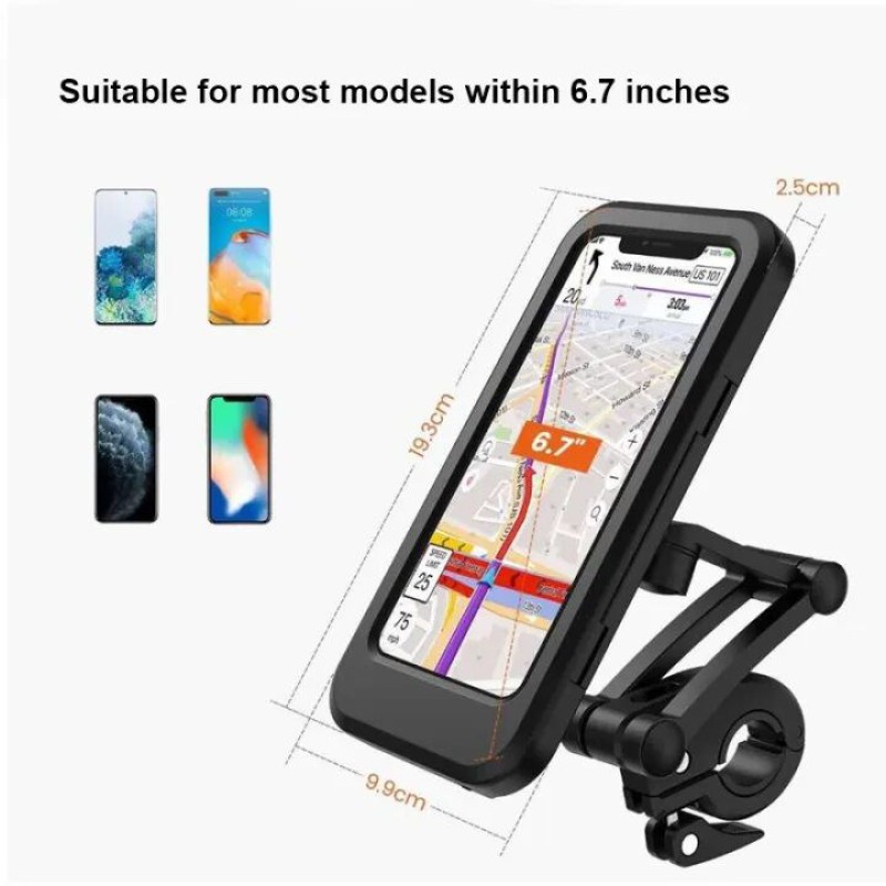 Picture of Waterproof Mobile Holder, Phone Stand for Bike with 360 Degree Adjustable Holder Bike Mobile Holder black-Black