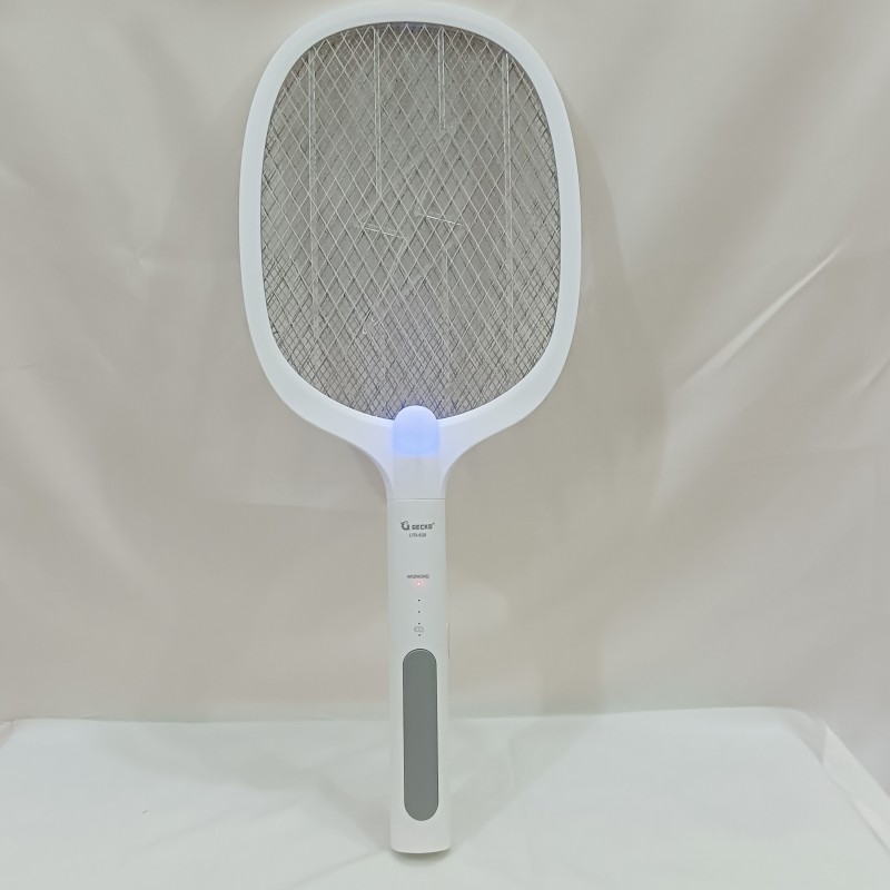 Picture of Gecko USB Rechargeable Electric Fly Zapper Swatter – White – (LTD-638) type c charging port-White