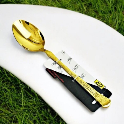 Picture of 10.5 Inch Golden Curry Serving Spoon - Stainless Steel, Mirror Polish, Non-Magnetic Design, Ideal for Cooking and Serving-Gold