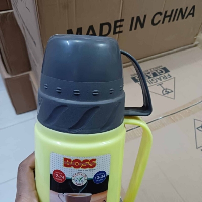 Picture of Boss 1L capacity Vacuam Flask Plastic body and Glass rifil with a cup-Multicolor