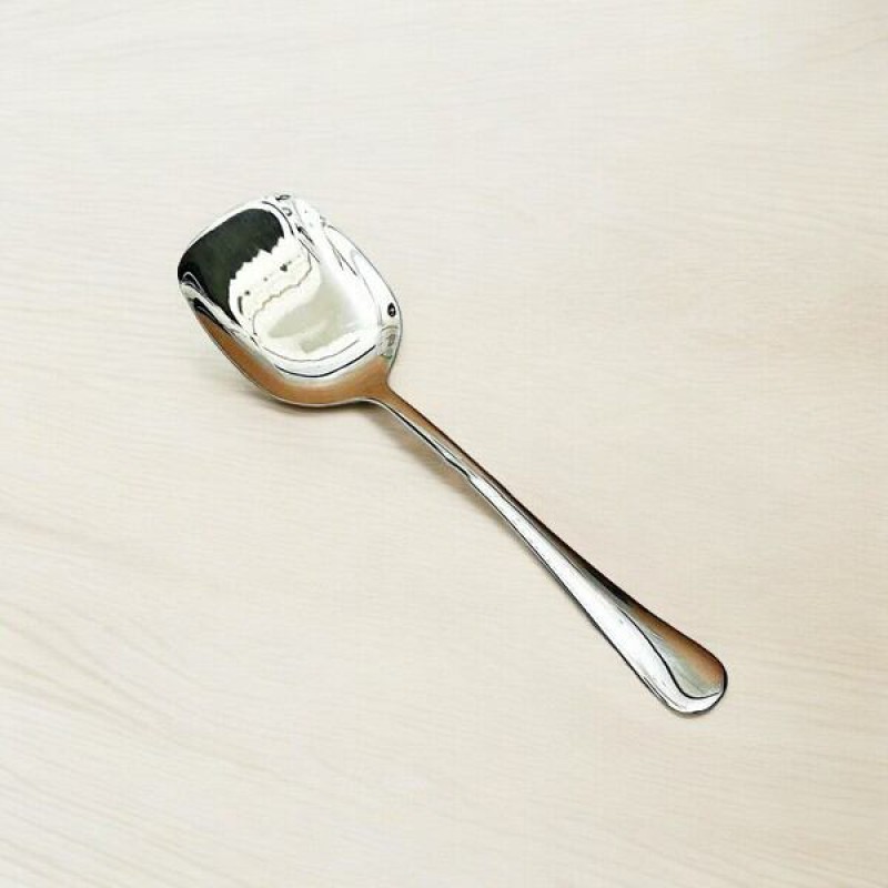 Picture of 12 Inch Silver Rice Spoon - Stainless Steel with Mirror Polish, Square Shape, Non-Magnetic, Golden Design, Ideal for Cooking and Serving, Elegant and Durable, Perfect for Both Home and Professional Kitchens, Single Piece-Silver