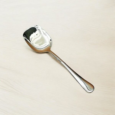 Picture of 12 Inch Silver Rice Spoon - Stainless Steel with Mirror Polish, Square Shape, Non-Magnetic, Golden Design, Ideal for Cooking and Serving, Elegant and Durable, Perfect for Both Home and Professional Kitchens, Single Piece-Silver