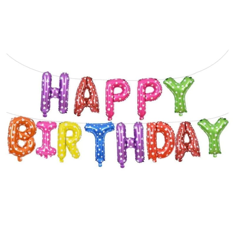 Picture of 13pcs Happy Birthday Decoration Balloons Multicolor Letter Foil Ballons Birthday Party Decorations Globos Anniversaire Balony-Multicolor