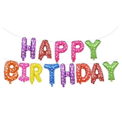 Picture of 13pcs Happy Birthday Decoration Balloons Multicolor Letter Foil Ballons Birthday Party Decorations Globos Anniversaire Balony-Multicolor