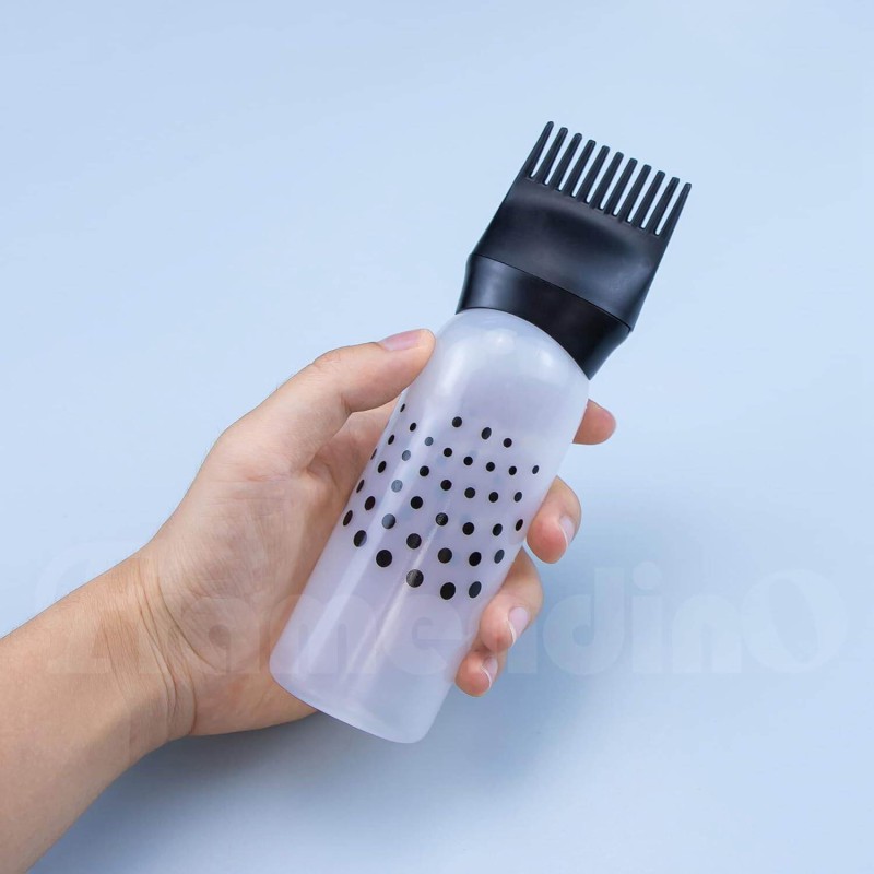Picture of 3 Pack Root Comb Applicator Bottle with Graduated Scale Colorful Plastic Squeeze Bottle Applicator Brush for Hair Dye Home Salon-Multicolor