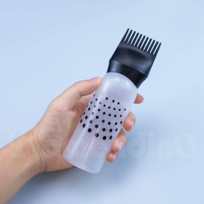 Picture of 3 Pack Root Comb Applicator Bottle with Graduated Scale Colorful Plastic Squeeze Bottle Applicator Brush for Hair Dye Home Salon-Multicolor