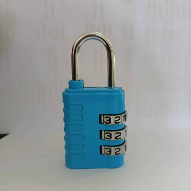 Picture of 3-Digit Number Combination Anti-Theft Zinc Alloy Lock-Resettable PIN Number Padlock for Door,Luggage, Suitcase-Polished Finishing-Multicolor