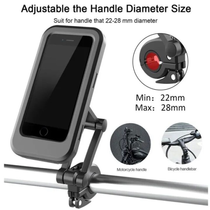 Picture of Waterproof Mobile Holder, Phone Stand for Bike with 360 Degree Adjustable Holder Bike Mobile Holder black-Black