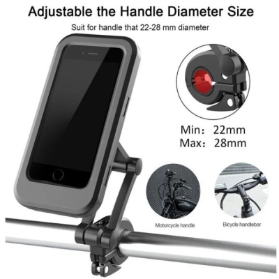 Picture of Waterproof Mobile Holder, Phone Stand for Bike with 360 Degree Adjustable Holder Bike Mobile Holder black-Black