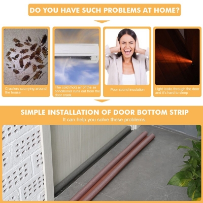 Picture of 95*10cm Waterproof Seal Strip Draft Excluder Door Stopper Bottom Guard Double Silicone Rubber Seal Dustproof Soundproof Strips multicolr-Multicolor