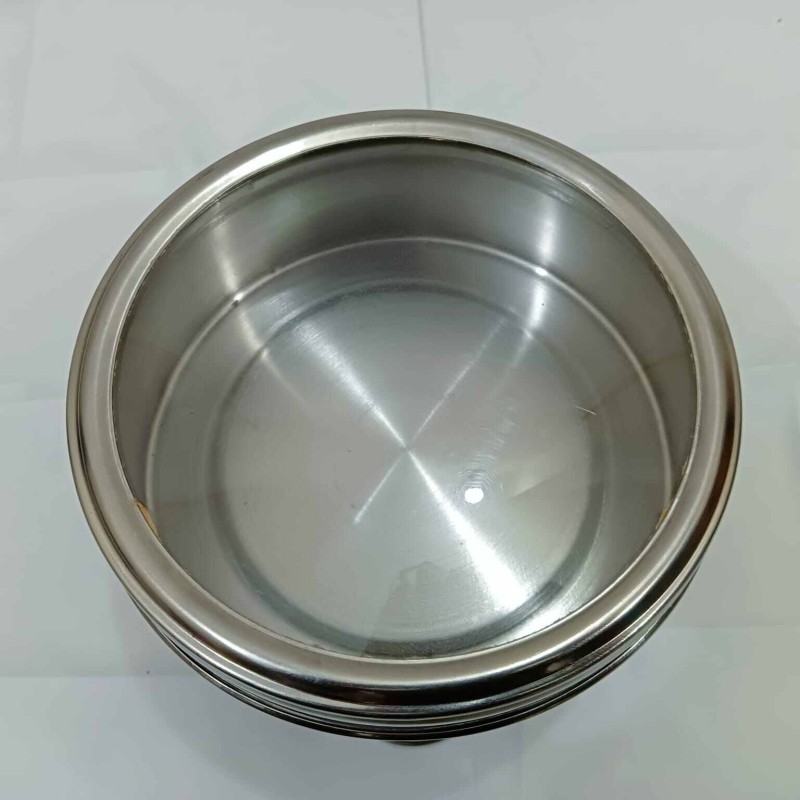 Picture of Stainless Steel Double See Through With Whole Shaker With See Through Spice Box, Masala Container for Kitchen, Steel Masala Boxes for Kitchen, 7 spice masala box, 20 cm-Silver