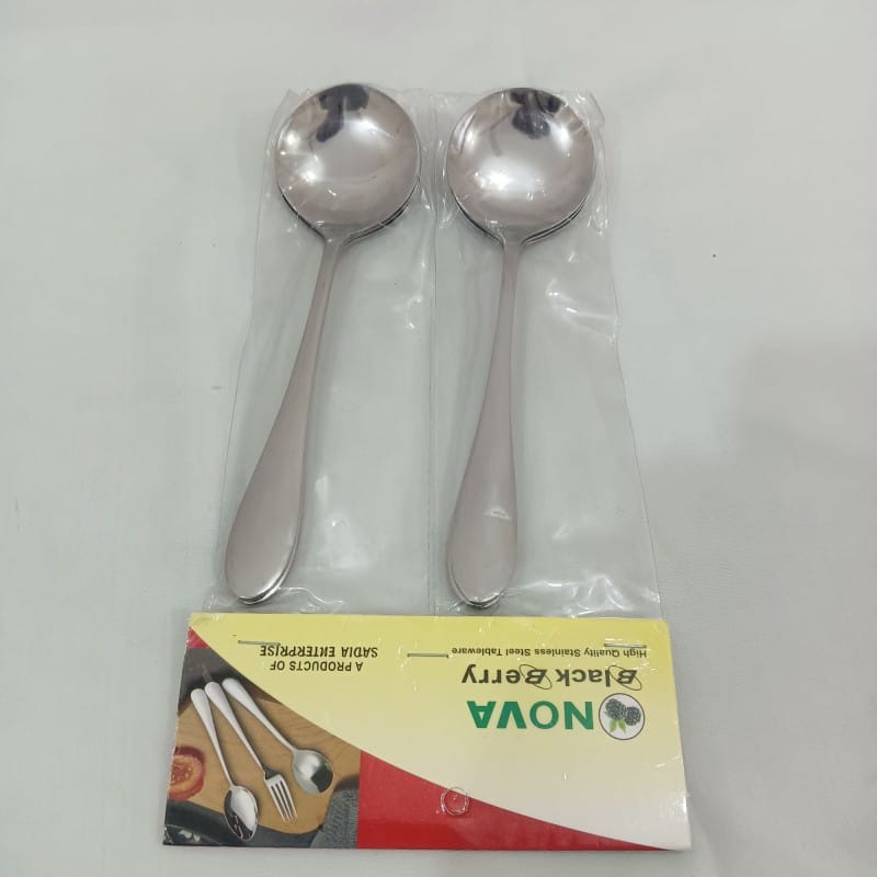 Picture of NOVA 18 PCS STAINLESS STEEL SPOON SET COMBO 6 PCS TEA SPOON 6 PCS FORK SPOON AND 6 PCS SUP SPOON COMBO SILVER COLOUR-Silver