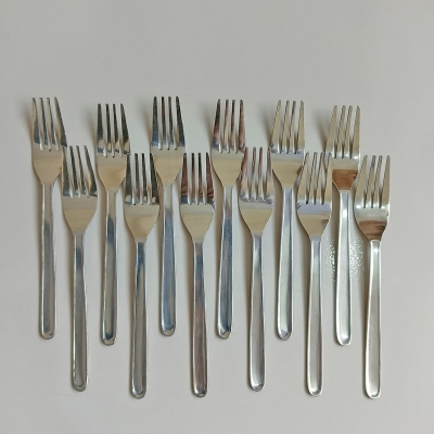 Picture of Rosy 12 pcs Stainless steel fork spoon silver for kitchen 15cm long best spoon for House, Kitchen, Travel, restaurant  etc-Silver